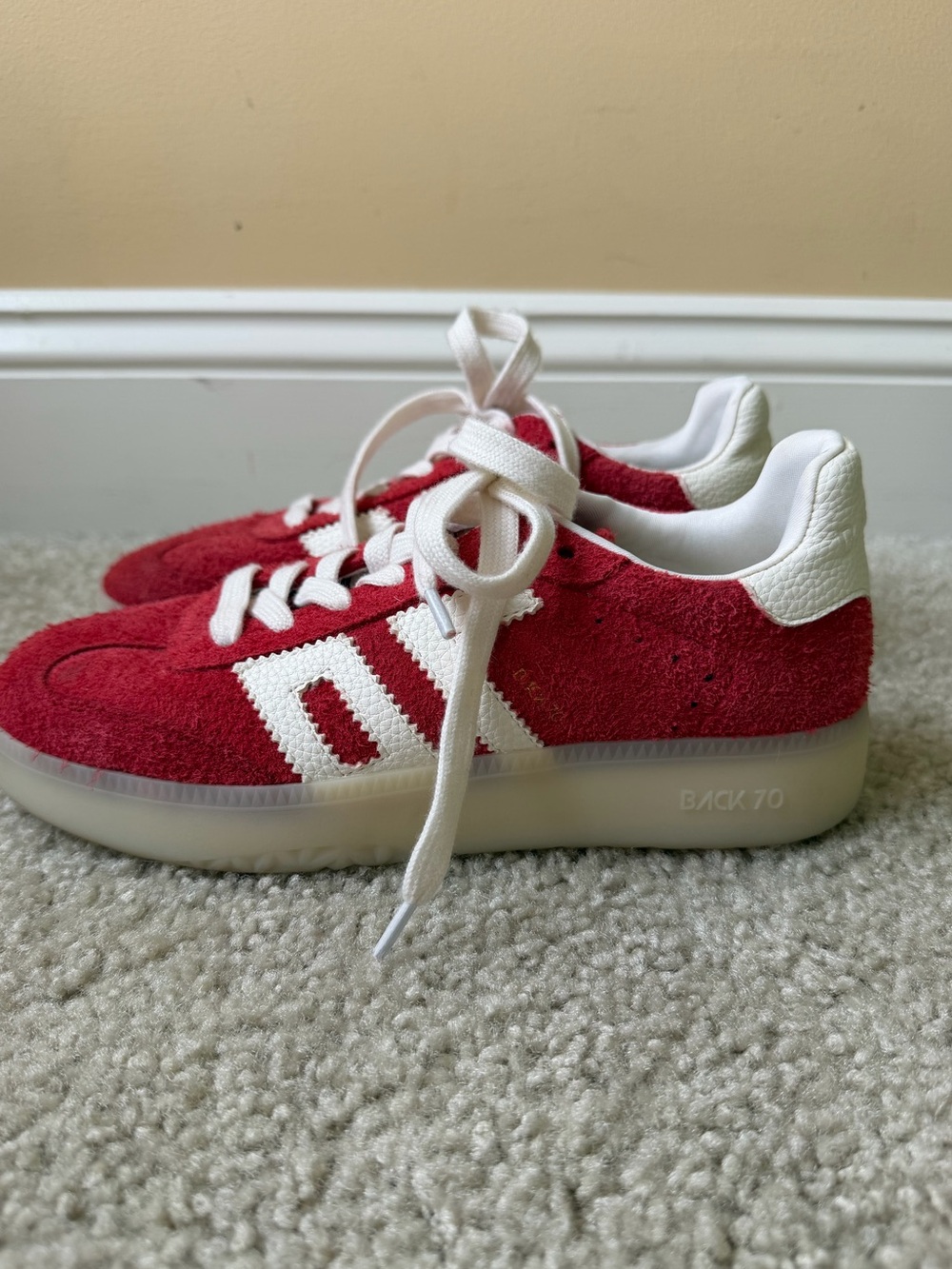 Back 70 Boston 2505 Red Sneakers Tennis Shoes  sz  37 (7) Retro - Picture 7 of 11